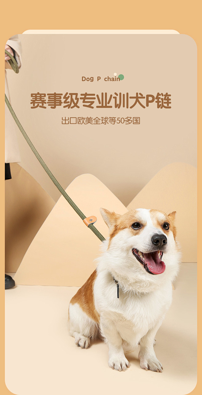 MPETS狗狗牵引绳一体式p绳p链狗绳子...