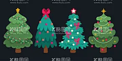 圣诞树  - 源文件下载【酷图网】圣诞树,植物,树木,圣诞节,贺卡装饰,节日,圣诞元素,圣诞装饰,圣诞树插图,卡通手绘