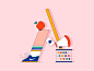 Typographic Illustrations by Mat Voyce | Inspiration Grid : UK-based designer Mat Voyce used object illustrations to create these quirky representations of letters and numbers for the ongoing 36 Days of Type project.