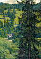 #杂图志# 推荐一位个人超喜欢的波兰画家Edward Okuń (1872–1945) Art Nouveau艺术家，共济会成员。擅长景观，肖像，装饰画，书籍杂志封面设计，全能大手。