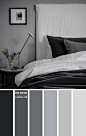 黑色和灰色卧室配色方案