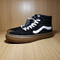 VANS PRO SKATE SK8 HI GUM生胶底黑色高帮翻毛皮滑板鞋-淘宝网