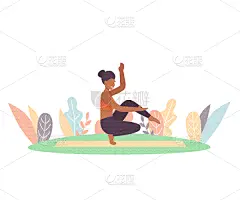 瑜伽,活力,专心,运动,背景分离,风,肖像,公园,禅宗