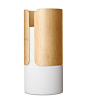 Vase, ceramic, white, wood, bamboo                                                                               More