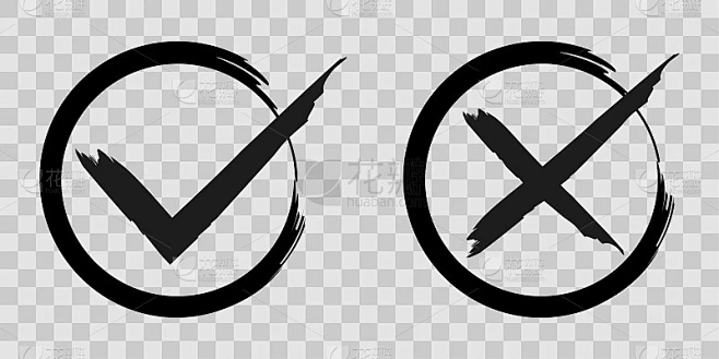 打勾，打叉。矢量图素材-花瓣网