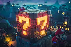 装饰发光元素问号方块图片摄影图