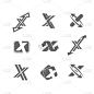 抽象,计算机图标,英文字母X,条纹,长方形,文字,几何形状,字母,收集,弯曲