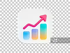【AI数字艺术】金融理财柱状图和上涨箭头图标图片素材