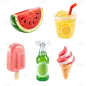 夏天软3D风夏日食物元素