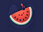 Happy Watermelon! desert eat food seeds bite smiling emoji watermelon fruit face character happ noise illustration icon