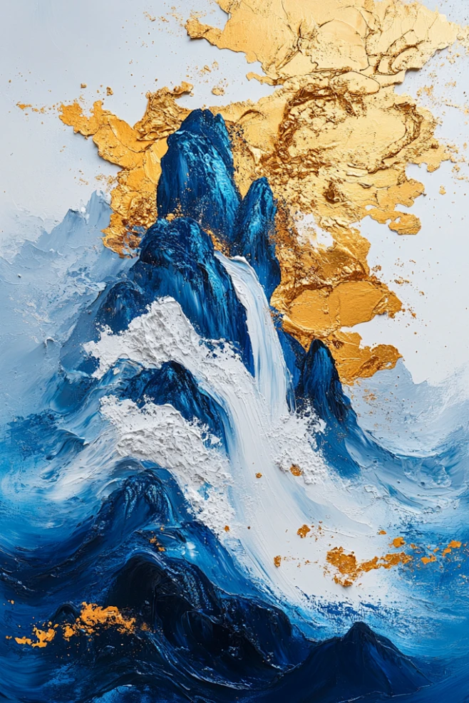 中式鎏金山水画背景-花瓣网