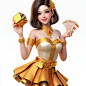 thai 3d girl holding dice with white background