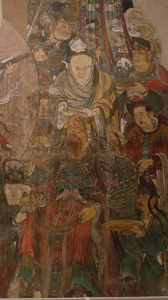 加拿大皇家安大略博物馆元代壁画弥勒说法图来自山西稷山县兴化寺朱好