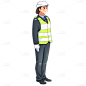执勤中的女交警插画