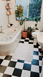 Tub, floors, and big window
