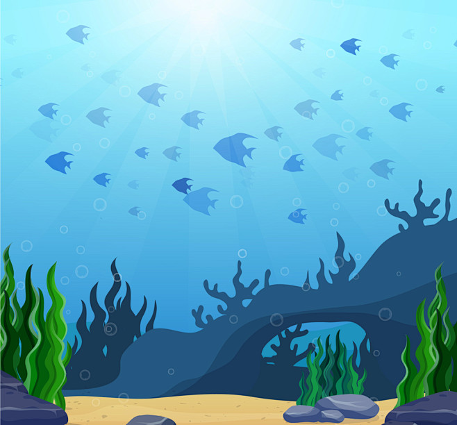 创意海底世界鱼群风景矢量素材.jpg