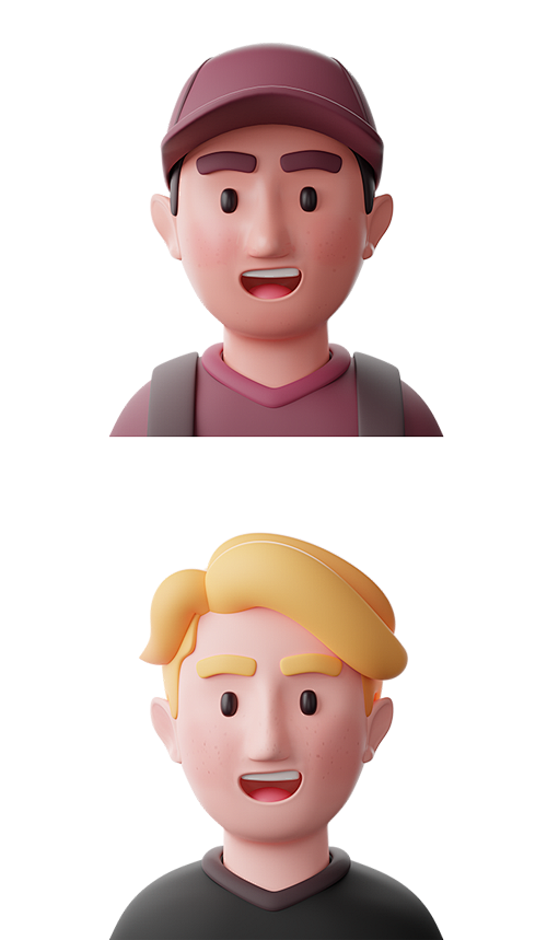 3d卡通人物头像Figma动画Blend...