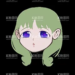 绿发人物大头贴8  - 源文件下载【酷图网】绿发,人物,大头贴,女孩,png,