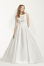 Faille Open Back Wedding Dress with Beading and Pockets - Soft White, 10: 