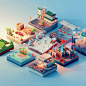 3D animation  blender color Gaming ILLUSTRATION  Isometric lowpoly unity worlds