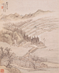 王翚——上博藏《仿古山水册》之五【关津夜泊。燕文贵有长卷，得观于金沙于氏，因临一角】人物山水 册页高清欣赏 | 
清|王翚(1632-1717)字石谷，号耕烟散人、鸟目山人、剑门樵客等。被称为“清初画圣”。与王时敏、王鉴、王原祁并称“四王”，加上吴历、恽寿平合称“清初六家”或“四王吴恽”。擅山水人物花鸟草虫，笔法洒脱，用墨疏淡清逸。虞山派创始人。
