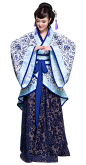 PNG古典美女素材01(书画 打伞 秋千)