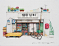 韩国插画家Me Kyeoung Lee平静时光#街角杂货铺#
