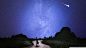 General 2048x1152 road night sky men stars