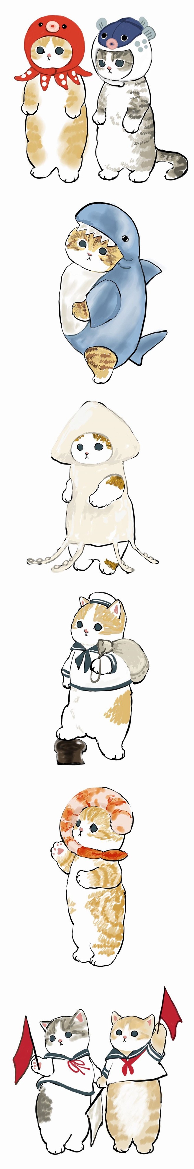 猫咪插画  画师：mofu _sand
