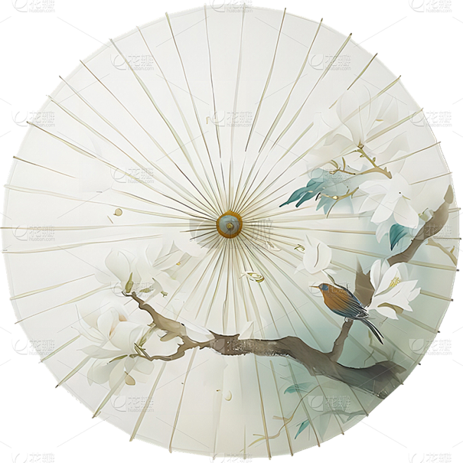清明清明节通用中国风中式油纸伞物品元素素...