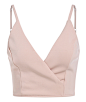 Ray V-Neck Cropped Tank Top - Pastel Pink : There's no stopping you, girl. The Ray Crop Tank Top is mega chic and it features a v-neck front and back.  Poly blend Back zip closure Sleeveless; adjustable s