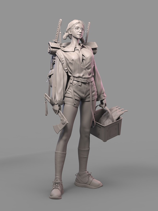 翼次方网八学员肖笛WIP 白模_翼次方作...