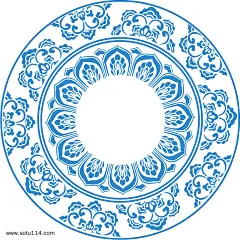 古风装饰青花瓷花纹