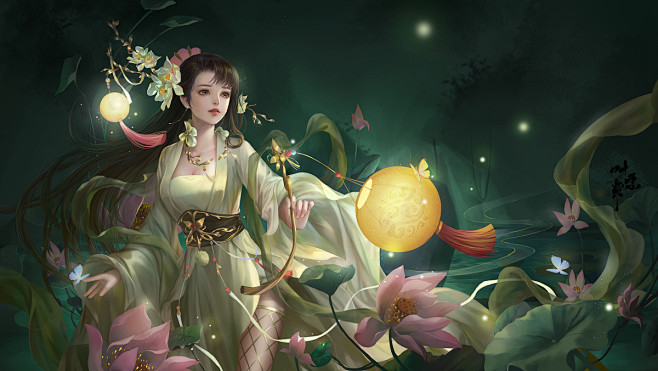 长明·落_叶紫紫__插画师作品_涂鸦王国...