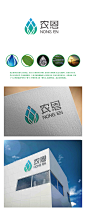 logo  农业   内蒙古  绿色   水滴   纹路 效果图   展示 标志  商标