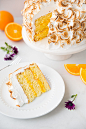 Orange Chiffon Cake with Orange Filling and Meringue 