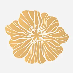 金色花朵手绘简图 免费下载 页面网页 平面电商 创意素材 png素材