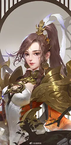 @光翼学园 @黄光剑 @小K-ART 这张半身像陆陆续续的细化到这个精度打算停下来。材质，结构，体积局部造型调整，颜色等等刻画的内容在每一块都进行了一遍或者两三遍的调整或者刻画。直到审美疲劳，这张图是该放一放啦！最后自制壁纸一张(｡･∀･)ﾉﾞ自嗨~~貌似有点手机看有点黑~ ​​​​