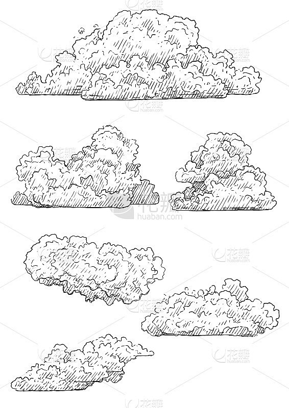 云图、绘画、雕刻、水墨、线条艺术、矢量