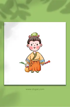 古风男孩买菜古代古风集市摊位人物免抠元素