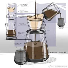 手绘线稿+数位板的草图表现 ​​​​