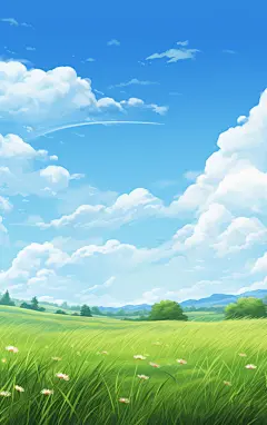 蓝天白云植物素材图AI图背景