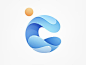 C wave - yoga - #blue #gradient #water #waves