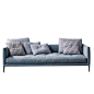 北欧布艺沙发组合三人沙发 简约现代创意沙发小户型客厅双人沙发-淘宝网