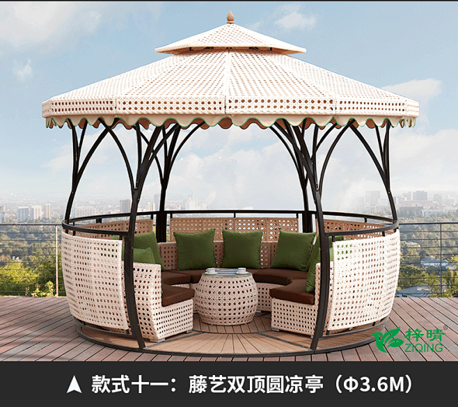 梓晴户外凉亭庭院亭子室外帐篷防腐木四角亭...