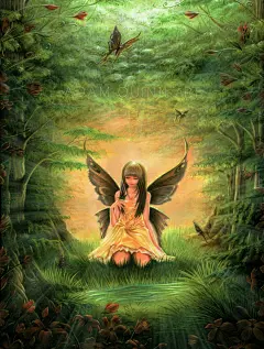 Meo The Forest Fairy, Adam Quinn : This was my first personal painting project and I spent around 2 months working on going over it many times learning acrylic and working out techniques :) it was done on 20x30 stretched canvas. hope you guys like her 