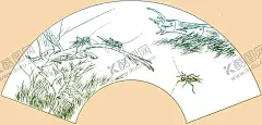 扇面 【酷图网】古风,插画,花鸟装饰画,扇面,画,折扇,折扇古风插画,扇面线稿,工笔,山水,花鸟画