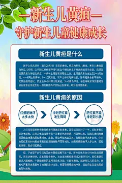 时尚新生儿黄疸医疗宣传海报3