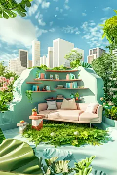 三维家居立体电商户外场景渲染