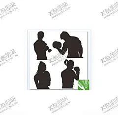 拳击男女运动 【酷图网】运动剪影,男女矢量,图标logo,设计广告,名片素材
